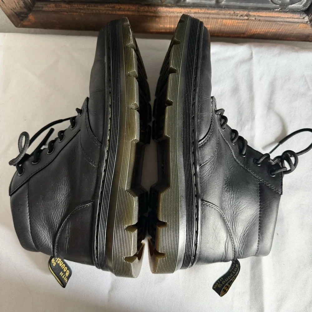 Dr Martens Black Bonny Leather Boots Mens 10 Women's 11 Lace Up Air Wair Chukka